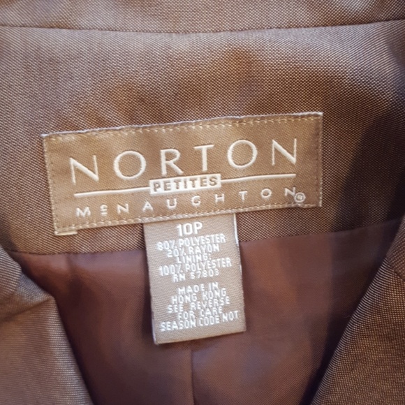 Vintage Norton McNaughton Suit Seperates Neutral Mocha Brown Color Petite 10 - Picture 4 of 8